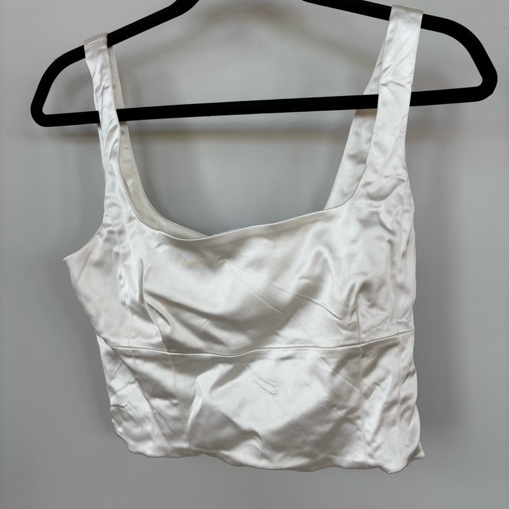 Wilfred Cropped Side Zip Satin Tank Size M‎
